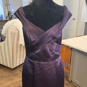 Hayley Paige Occasions Strapless Purple Dress